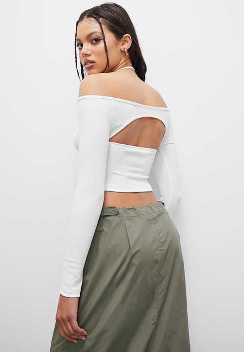 Blake - Strappy off the shoulder top - white