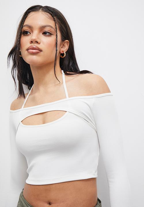 Blake - Strappy off the shoulder top - white