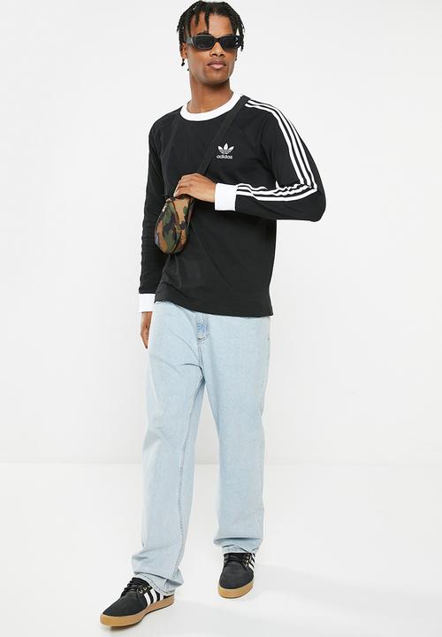 adidas Originals - 3-stripe long sleeve t m - black