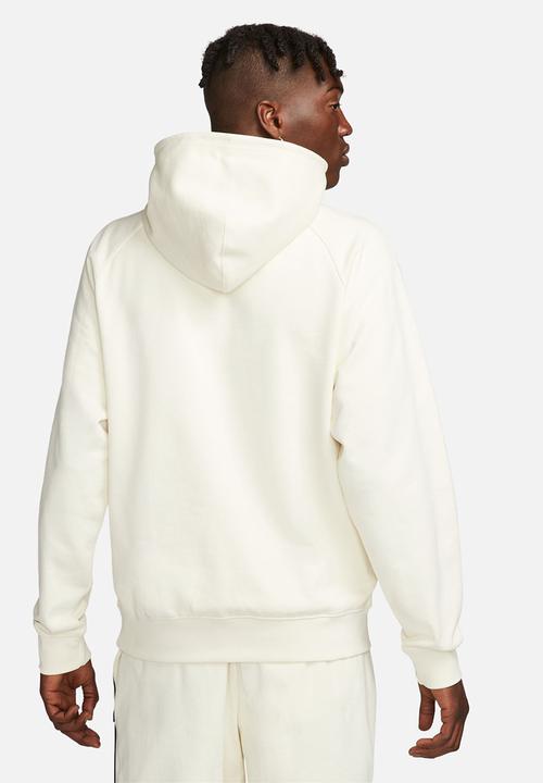 Nike - M nk swoosh flc hz hoodie - white/black