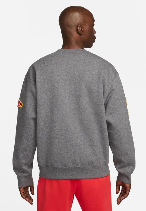 Nike - Liverpool F.C. solo swoosh sweatshirt - charc heather/university gold