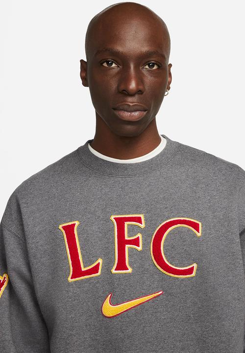 Nike - Liverpool F.C. solo swoosh sweatshirt - charc heather/university gold