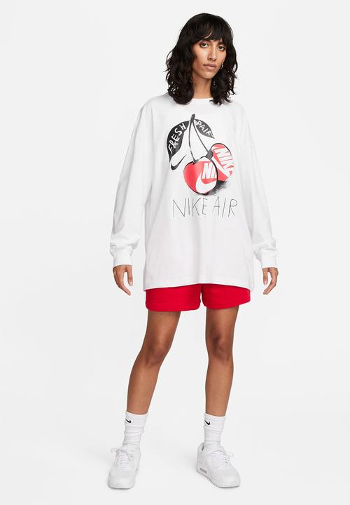 Nike - W nsw tee oc 3 ls os - white/black