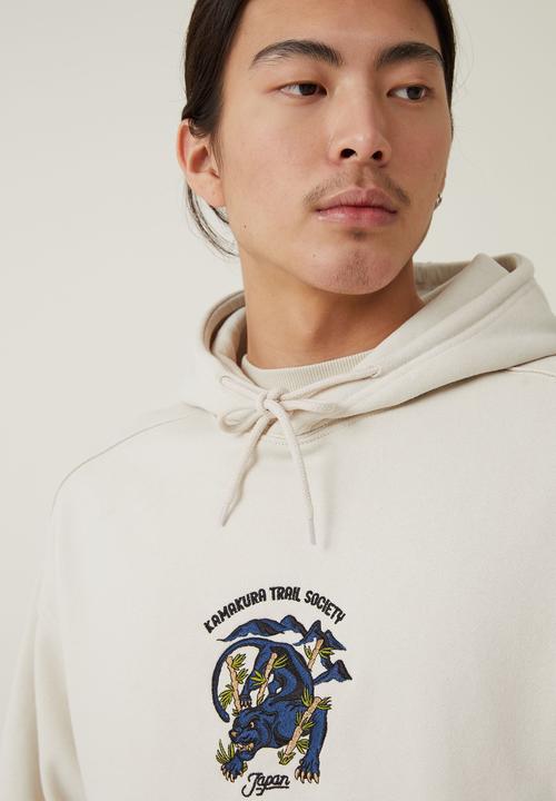 Cotton On - Oversized graphic hoodie - bone/japan panther