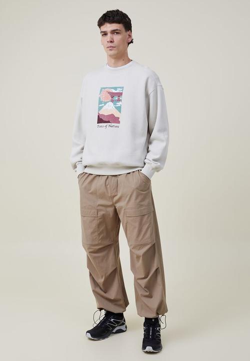 Cotton On - Oversized graphic sweater - ivory/peace of nature