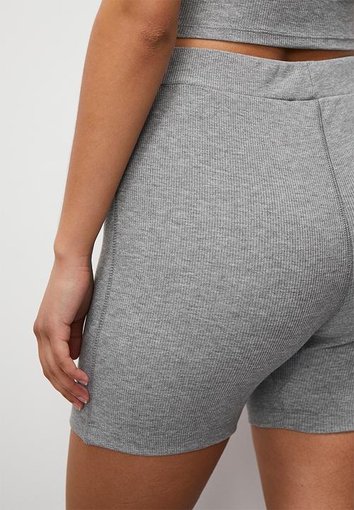 Superbalist - Rib cycle short - grey mel