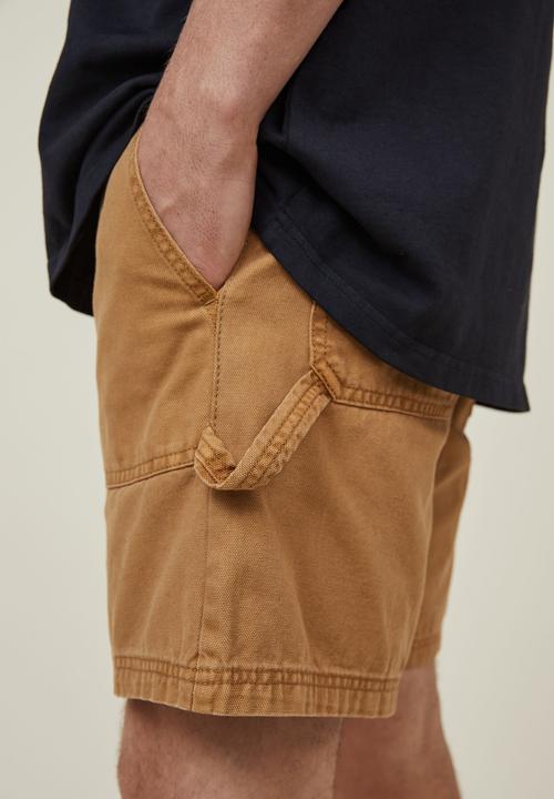 Cotton On - Worker chino short - washed dijon utility
