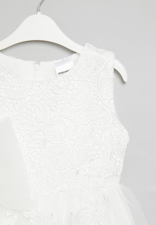 Pop Candy - Sleeveless occasion dress with bow - white