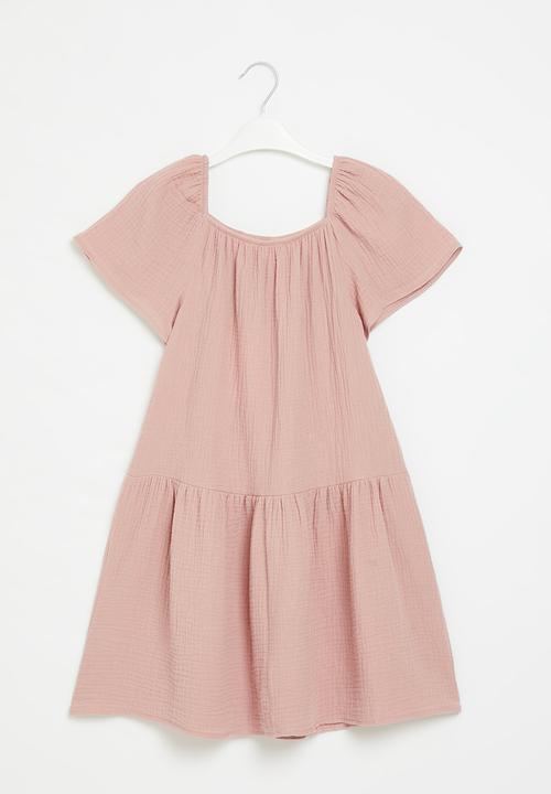 Superbalist - Drop waist textured dress - pale rose