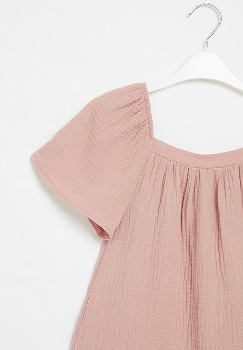 Superbalist - Drop waist textured dress - pale rose