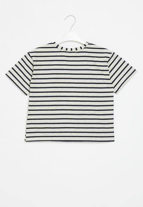 Superbalist - Girls stripe T-shirt - navy/ice melange stripe