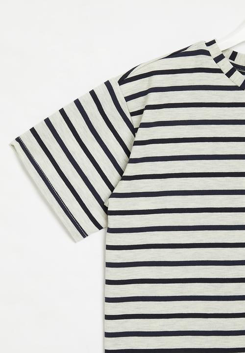 Superbalist - Girls stripe T-shirt - navy/ice melange stripe