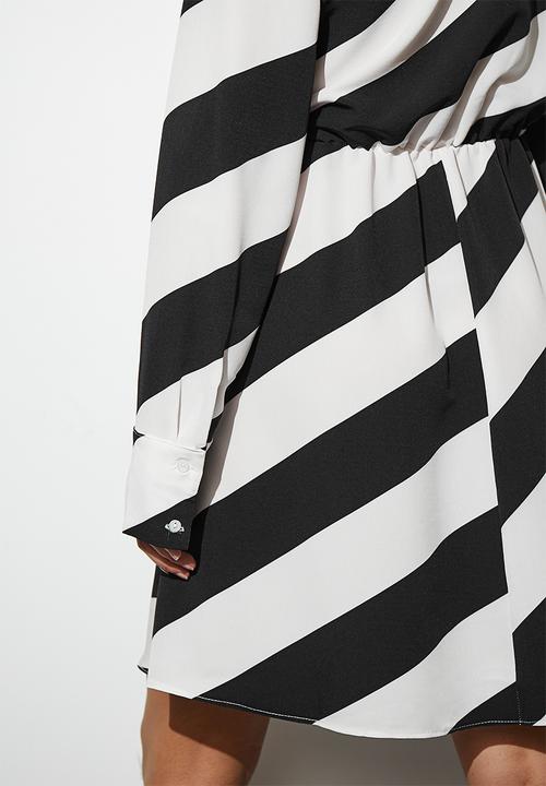 VELVET - wrap mini shirt dress - stripe