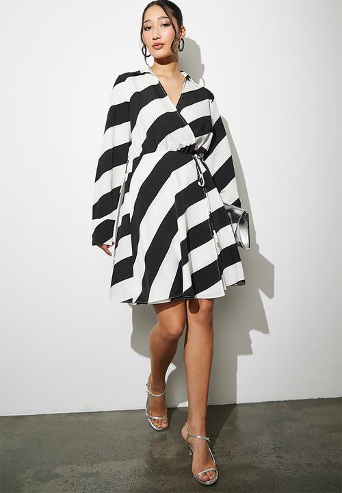 VELVET - wrap mini shirt dress - stripe
