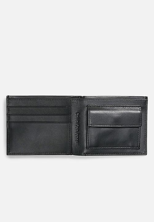 Calvin Klein - Monogram soft bifold w/coin - black