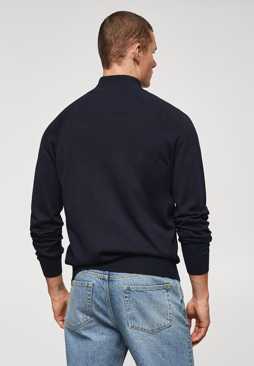MANGO - Cardigan tenc - navy