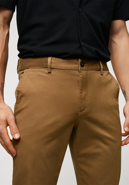 MANGO - Trousers prato - coffee brown 