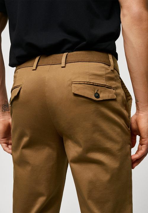 MANGO - Trousers prato - coffee brown 