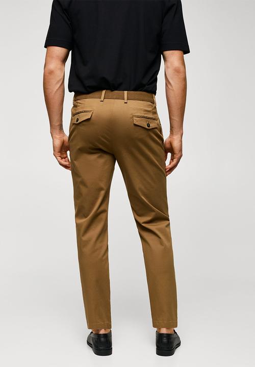 MANGO - Trousers prato - coffee brown 