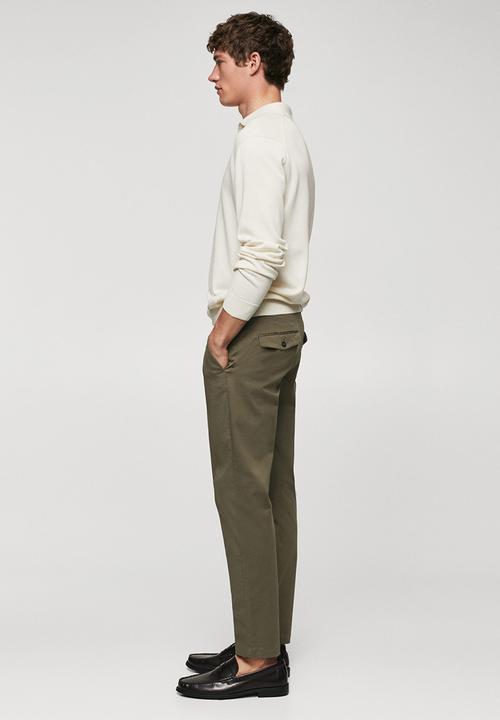 MANGO - Trousers prato - dark green 