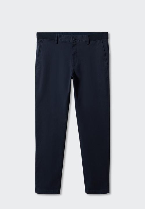 MANGO - Trousers prato - navy