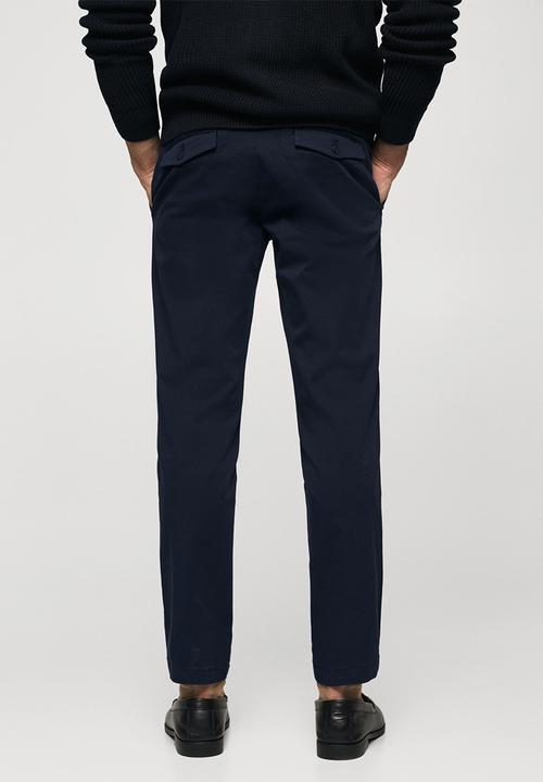 MANGO - Trousers prato - navy