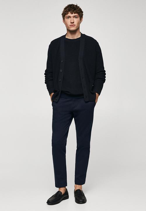 MANGO - Trousers prato - navy