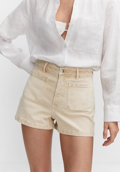 MANGO - Shorts clea - light pastel beige