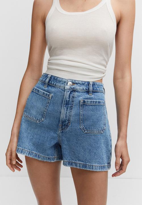 MANGO - Shorts clea - open blue