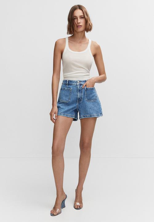 MANGO - Shorts clea - open blue