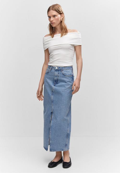 MANGO - Skirt matilda - open blue