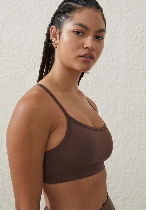 Cotton On - Recycled workout crop - deep taupe