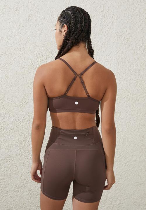 Cotton On - Recycled workout crop - deep taupe