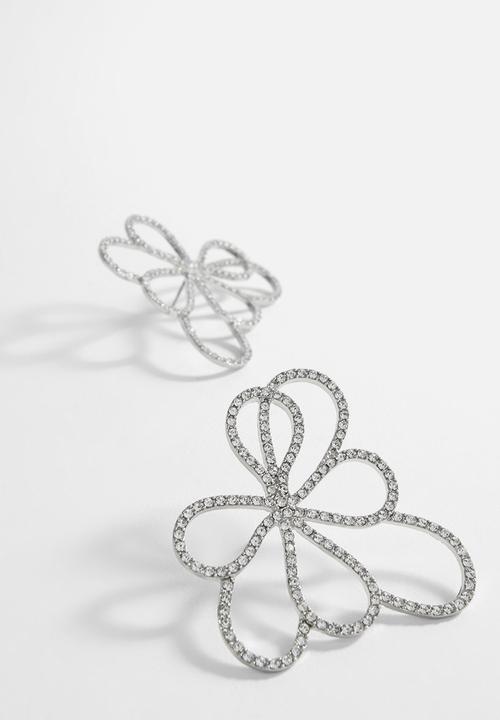 MANGO - Earrings jade - silver