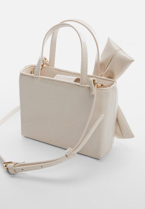 MANGO - Bag bow - off white