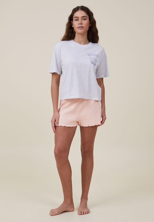 Cotton On - Rib bed short - tropical peach