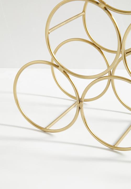 Sixth Floor - Aleki wine rack - gold