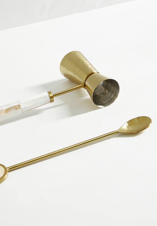Sixth Floor - Kri peg measurer and cockail spoon - gold