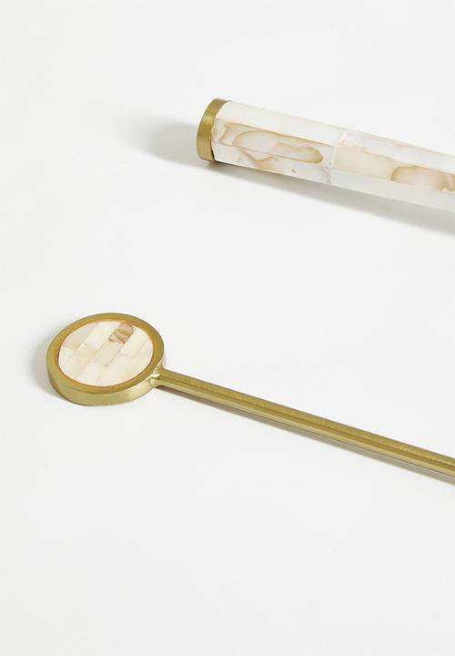 Sixth Floor - Kri peg measurer and cockail spoon - gold