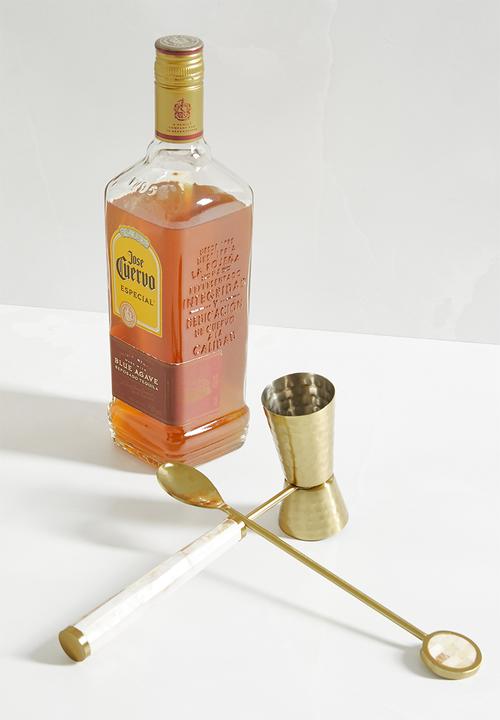 Sixth Floor - Kri peg measurer and cockail spoon - gold