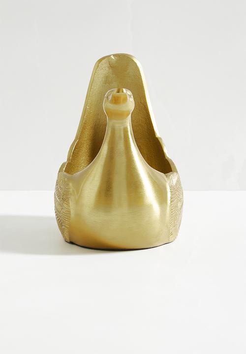 Sixth Floor - Swan wine bottle holder - brass