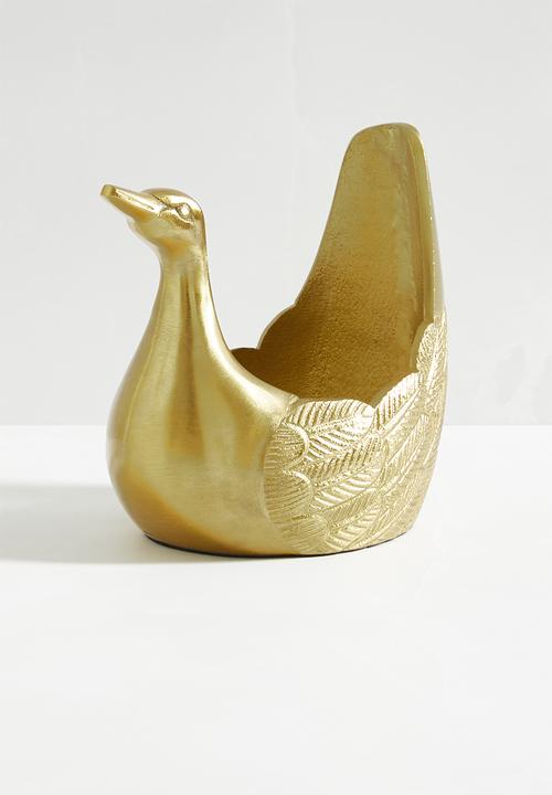 Sixth Floor - Swan wine bottle holder - brass