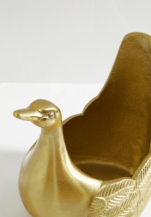 Sixth Floor - Swan wine bottle holder - brass