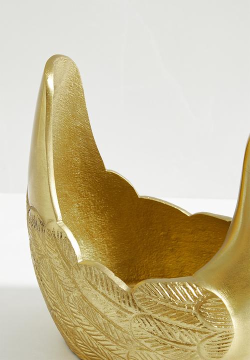 Sixth Floor - Swan wine bottle holder - brass