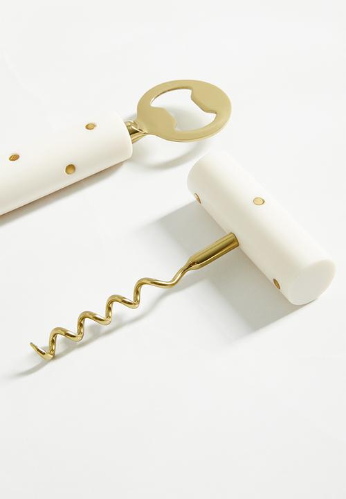 Sixth Floor - Lani bottle opener and screw - white