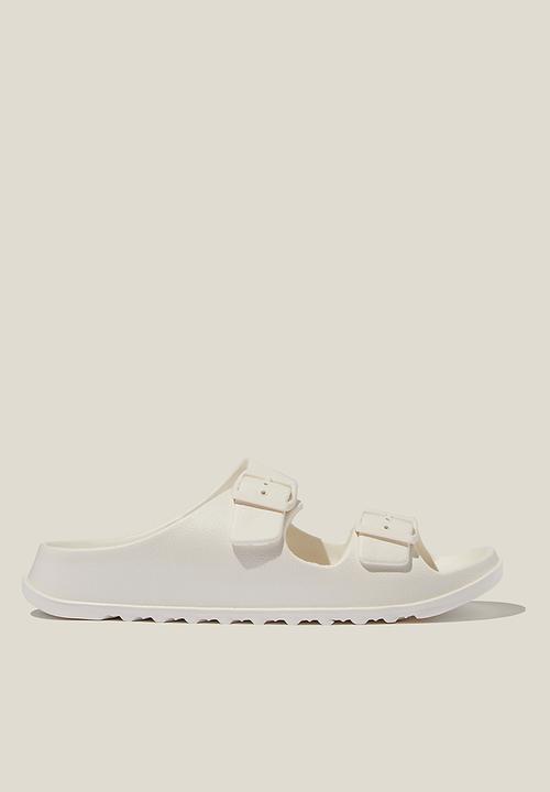Cotton On - Bronte double buckle slide - white