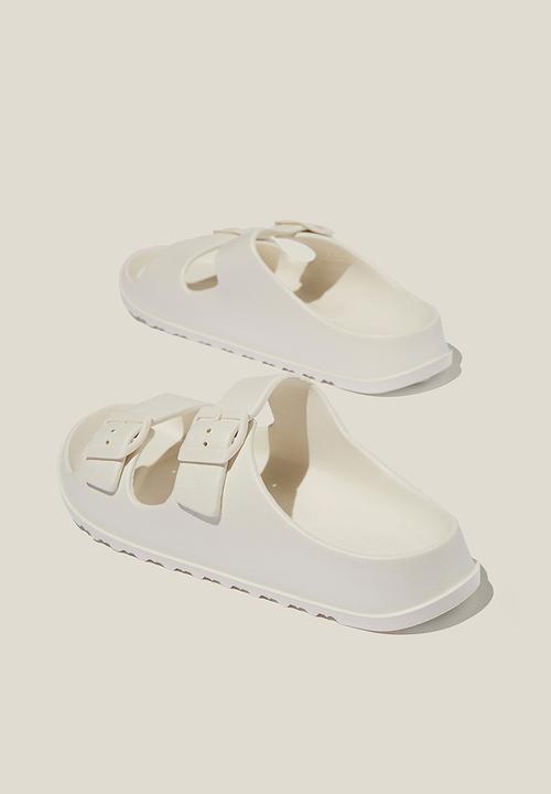 Cotton On - Bronte double buckle slide - white