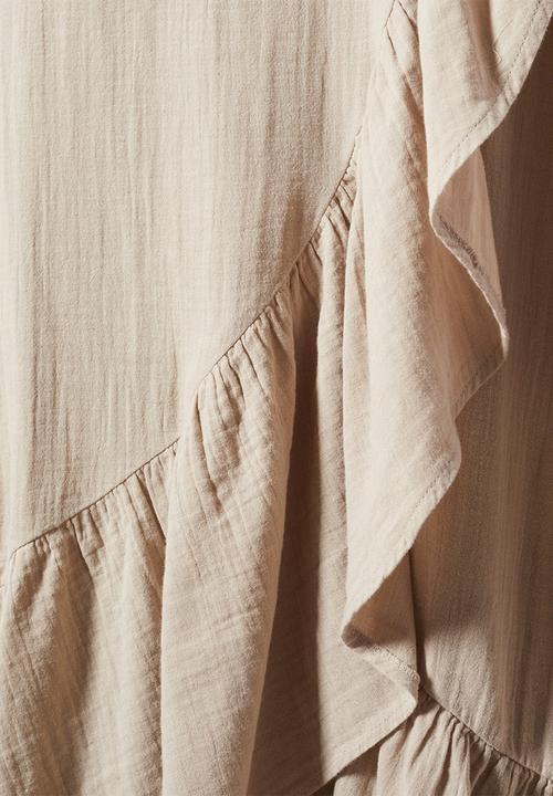 MANGO - Skirt bambula - beige