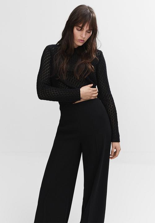 MANGO - Trousers justo - black