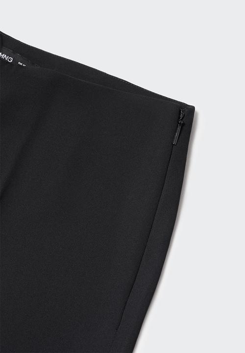 MANGO - Trousers justo - black